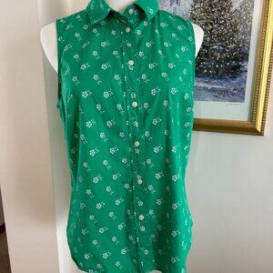 J.Crew Women's sleeveless button up blouse size Medium